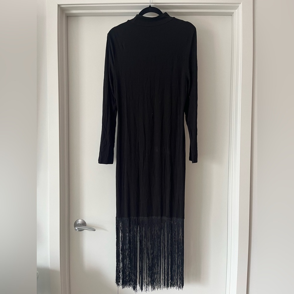 SHEIN Curve | Fringe Hem Cutout Dress | Black | 1XL - Picture 2 of 2